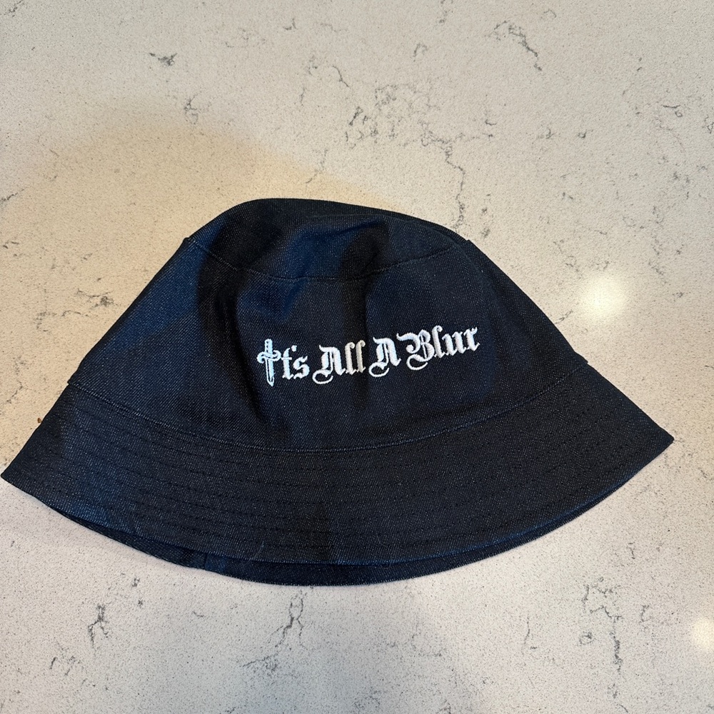 IT'S ALL A BLUR RAW DENIM BUCKET HAT